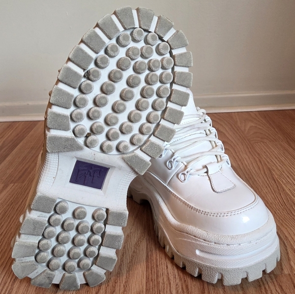 Eytys Angel Patent Leather White Chunky Platform Low Top Sneaker in White Sz 6 - Picture 14 of 16